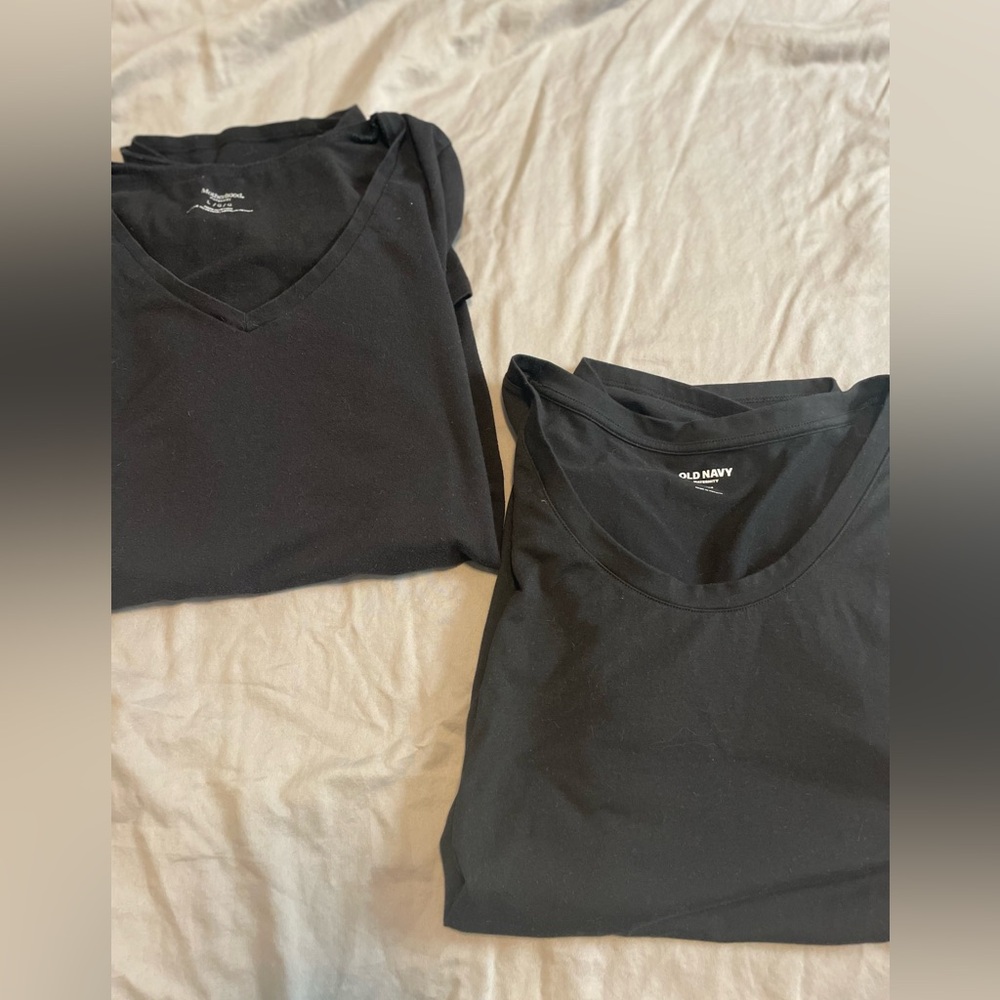 Two Classic Black Maternity Tees